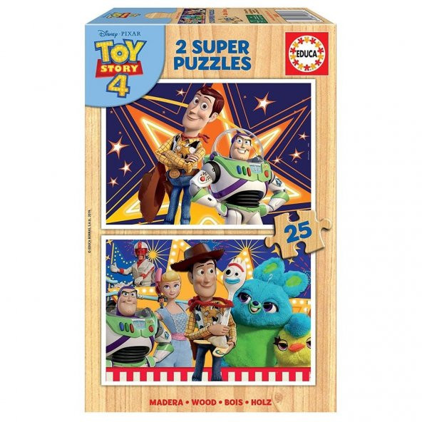 Educa Toy Story 4 2x25 Parça Ahşap Puzzle 18083 ürün görseli 1
