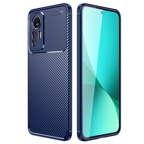 Gpack Xiaomi Mi 12 Lite Kılıf Negro Karbon Kamera Korumalı Silikon Lüx ürün görseli 1