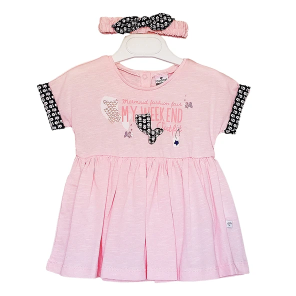 Caramell Bebek Elbisesi - Bandanalı - ELB4936 - Weekend - Pembe ürün görseli 1
