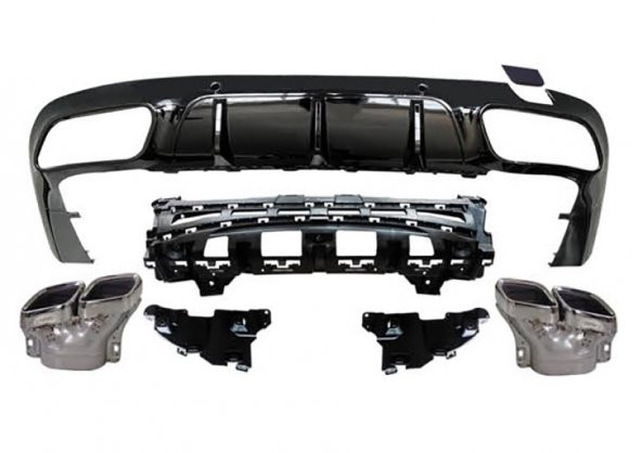 MERCEDES C257 CLS SERİSİ CLS63 AMG DİFÜZÖR + EGZOZ UCU SETİ ürün görseli 1