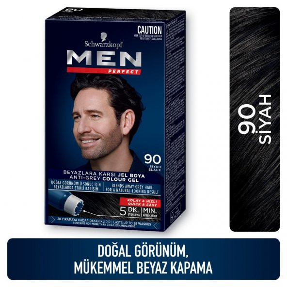 Schwarzkopf Men Perfect Erkek Saç Boyası 90 - Siyah ürün görseli 1