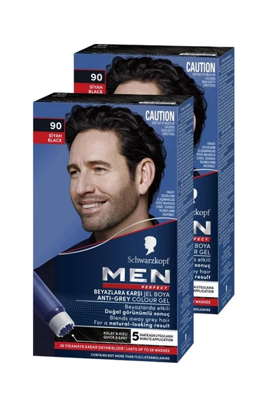 Schwarzkopf Men Perfect Erkek Saç Boyası 90 - Siyah 2 Adet ürün görseli 1
