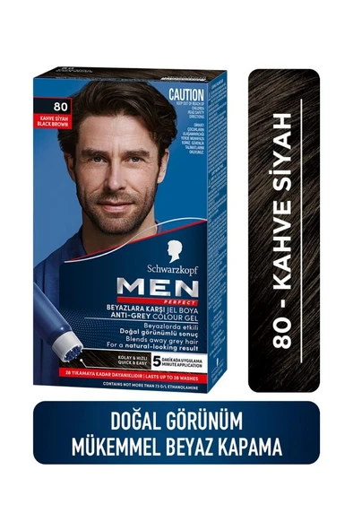 Schwarzkopf Men Perfect Erkek Saç Boyası 80 - Kahve Siyah ürün görseli 1