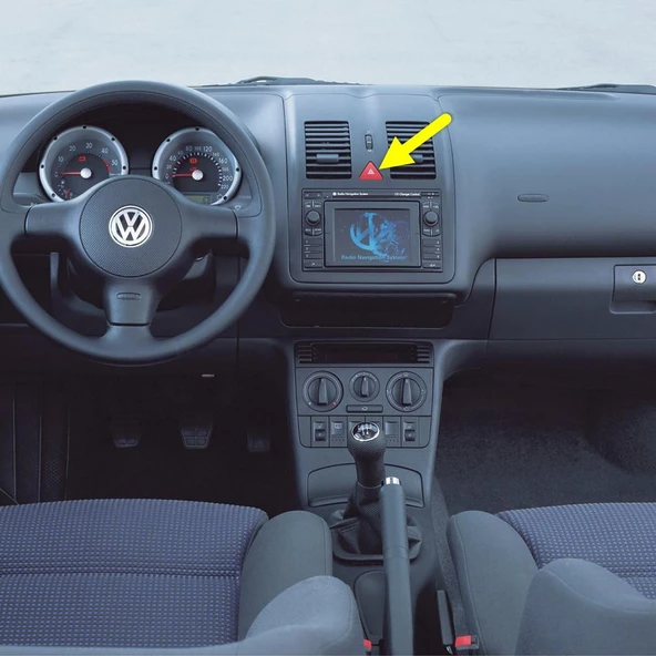 VW Polo HB 2000-2002 Kırmızı Üçgen Dörtlü Flaşör Düğmesi 6N0953235A ürün görseli 1