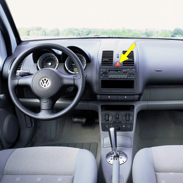 VW Lupo 1999-2006 Kırmızı Üçgen Dörtlü Flaşör Düğmesi 6N0953235C ürün görseli 1
