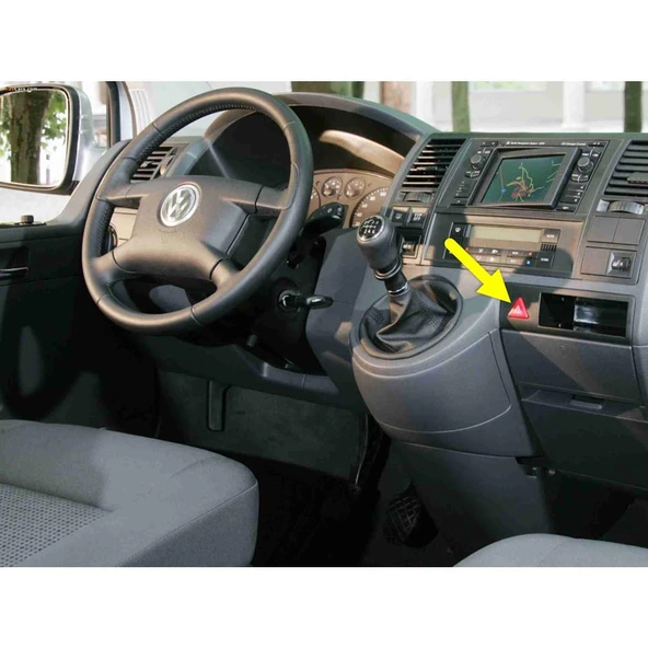 VW Transporter 2004-2010 Kırmızı Üçgen Dörtlü Flaşör Düğmesi 6Y0953235 ürün görseli 1
