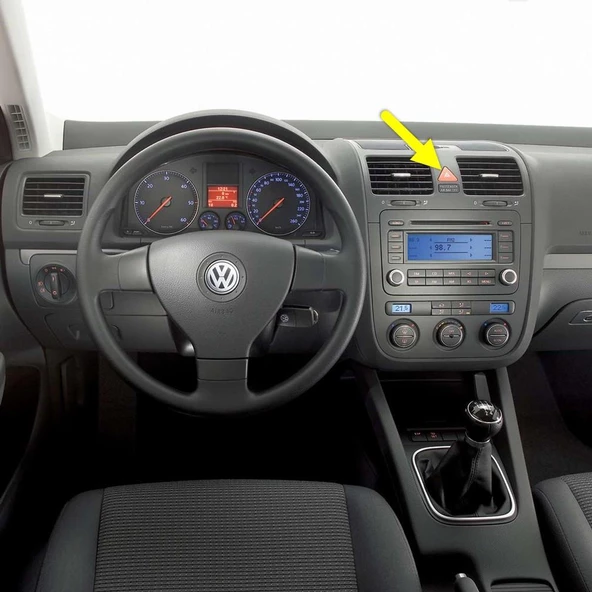 VW Jetta MK5 2006-2011 Kırmızı Üçgen Dörtlü Flaşör Düğmesi 1K0953509A ürün görseli 1