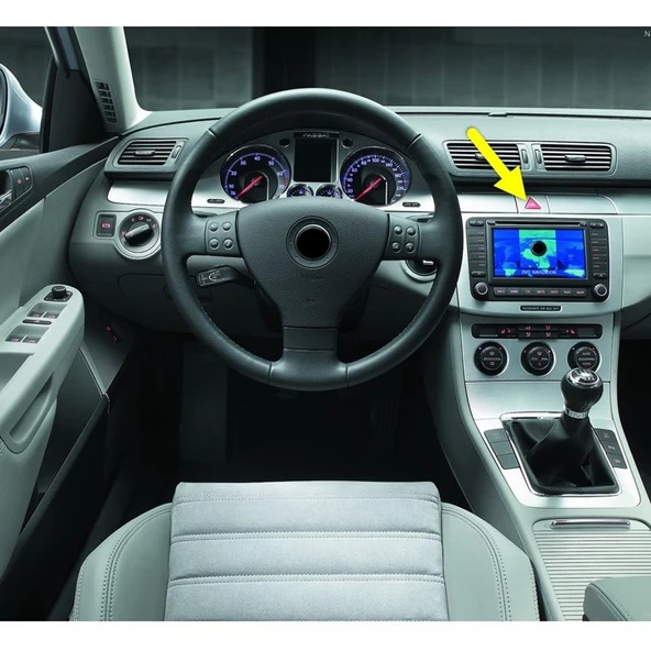 VW Passat B6 2006-2011 Kırmızı Üçgen Dörtlü Flaşör Düğmesi 3C0953509A ürün görseli 1
