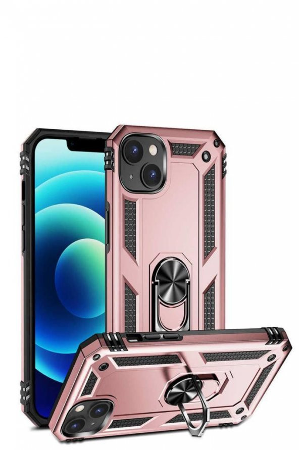 Apple iPhone 14 Plus Kılıf Yüzüklü Standlı Manyetikli Armor Zırh ürün görseli 1