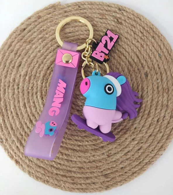 BTS Mang Silikon Anahtarlık Çanta Süsü Oyuncak Araba Süsü ürün görseli 1