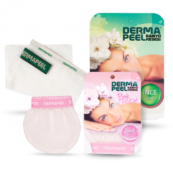 Dermapeel İnce Banyo Kesesi + Pink Touch Yüz Kesesi Set ürün görseli 1