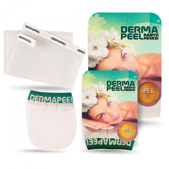 Dermapeel Doğal İpek Banyo Kesesi + Doğal İpek Yüz Kesesi Set ürün görseli 1