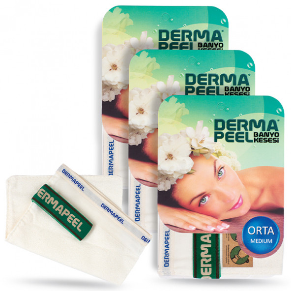 Dermapeel Orta Kalın Floş Banyo Kesesi 3lü set ürün görseli 1