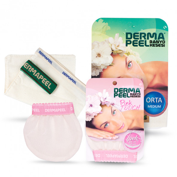 Dermapeel Orta Banyo Kesesi + Pink Touch Yüz Kesesi Set ürün görseli 1