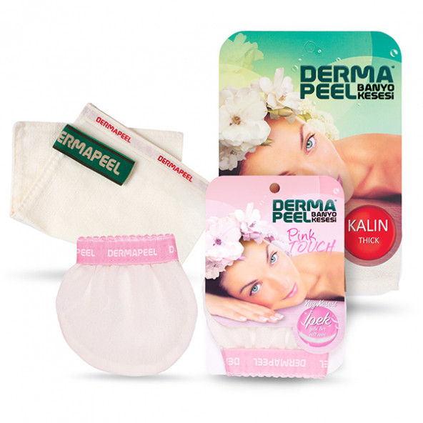 Dermapeel Kalın Banyo Kesesi + Pink Touch Yüz Kesesi Set ürün görseli 1