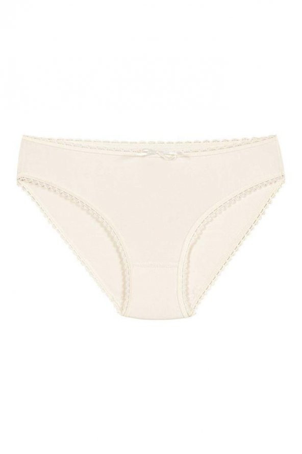 12 Adet Yıldız Bayan Modal Dantelli Bikini Külot Ekru 3902 ürün görseli 1