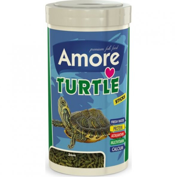 Amore Turtle Sticks 250 ml Vitamin Kalsiyum Mineral Plus Dengeli Veggie Sürüngen ve Kaplumbağa Yemi ürün görseli 1