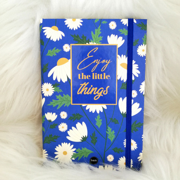 Lacivert Papatya Enjoy The Little Things Lastikli Defter ürün görseli 1