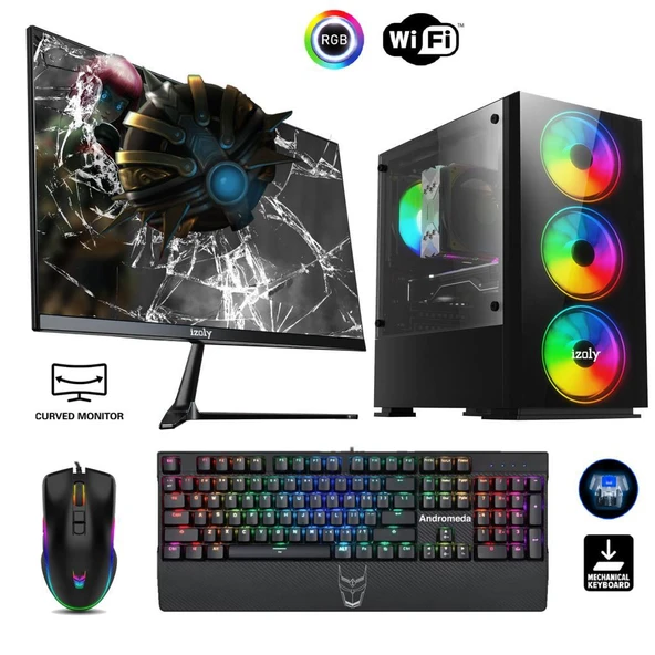 İzoly Darkness i5-10400F 8GB 256GB M.2 NVMe SSD RX550 4GB 24" Oyuncu Oem Seti ürün görseli 1