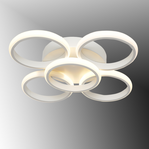 TT Aydınlatma TT304-4+1-BY YUVARLAK  Mat Beyaz 5 li Led Avize ürün görseli 1