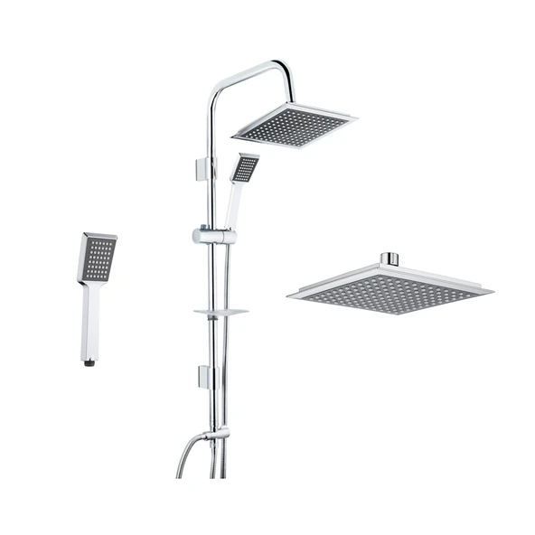 Tema Banyo Rain Pratik Quadro Tepe Duş Takımı Seti 53240 Krom ürün görseli 1