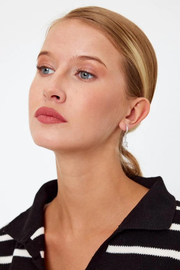 Kurbağa Model Gümüş Küpe - Resim 7