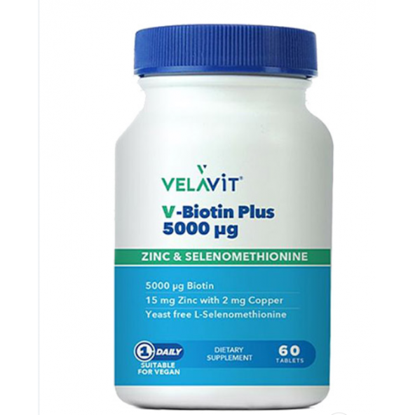 Velavit V-Biotin 5000 mg 60 Tablet ürün görseli 1