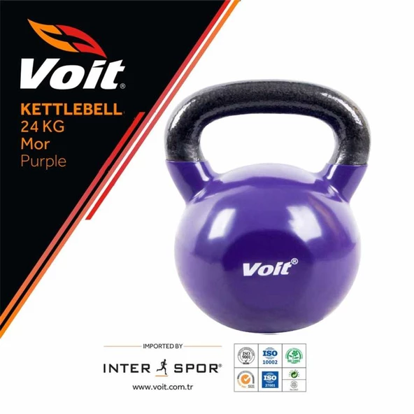 Voit Vinyl Kettlebell 24 Kg. Mor ürün görseli 1