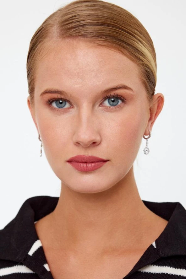 Lale Model Gümüş Küpe - Resim 12