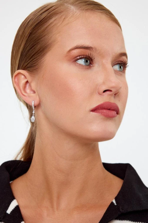 Lale Model Gümüş Küpe - Resim 4