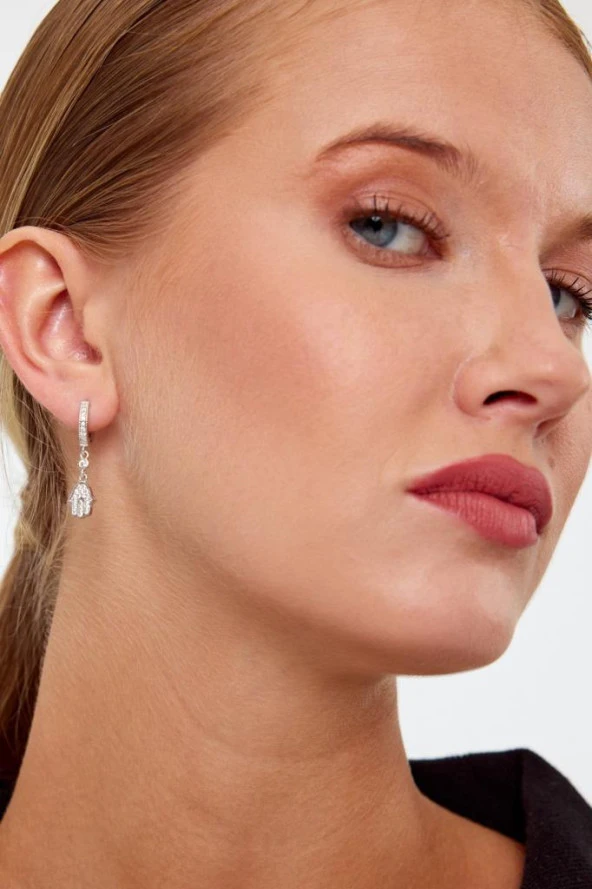 Lale Model Gümüş Küpe - Resim 9