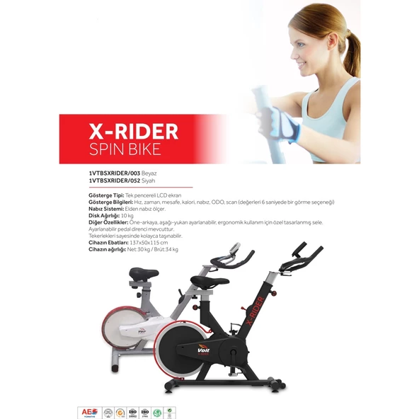Voit X Rider Spin Bike -Beyaz - Resim 2