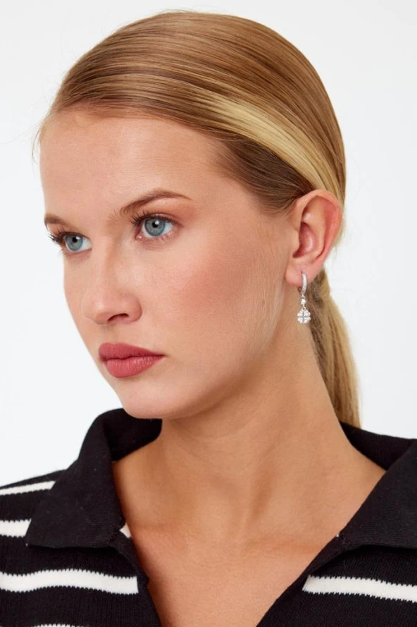 Yonca Model Gümüş Küpe - Resim 10