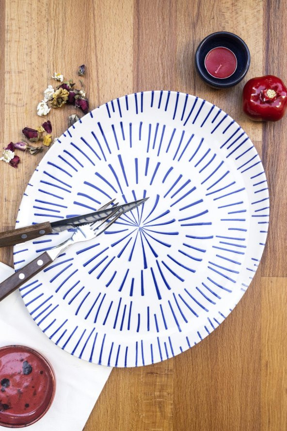 Mart Home Blue Fokai Oval Servis Tabağı ürün görseli 1