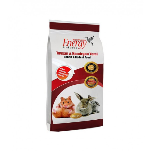 ENERGY SUPER PREMIUM TAVŞAN & KEMİRGEN YEMİ 500 GR 12 ADET ürün görseli 1