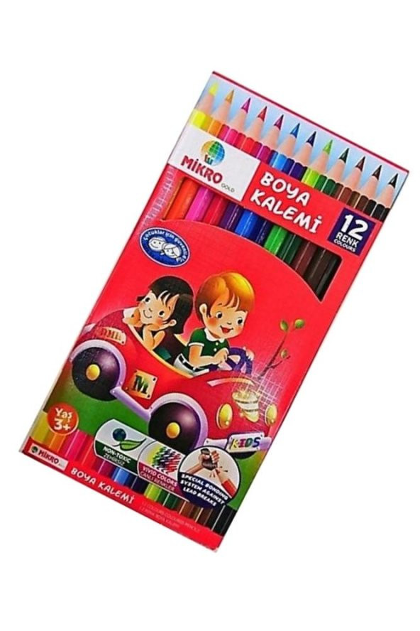 12 Li Kuru Boya Kalemi Mikrogold 12 Renk Kuruboya Tam Boy 1 Adet ürün görseli 1
