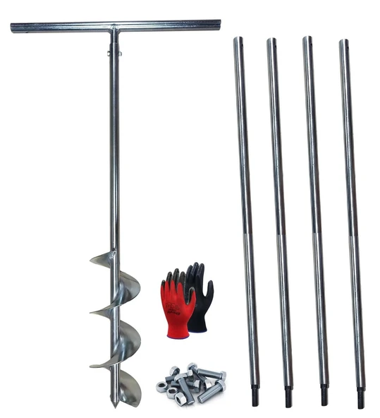 Galvaniz Toprak Burgusu Uzatmalı Sondaj Aleti Çap 15 cm Boy 5 mt ürün görseli 1