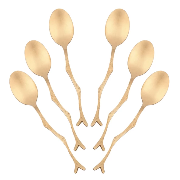 Çay Kaşığı Gold Dal Saplı 6lı ürün görseli 1