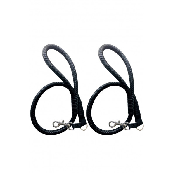 DESİNGSHOP 2li Deri Örgü Köpek Gezdirme Kayışı 90cm dsg8855gr ürün görseli 1