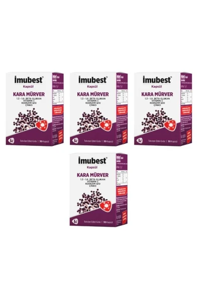 İmubest Kara Mürver 30 Kapsül 4'Lü PAKET (SKT:02/2028) ürün görseli 1
