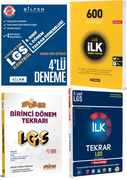 8. Sınıflar İçin 4 Kitaplık İlk Dönem Tekrar Seti ürün görseli 1