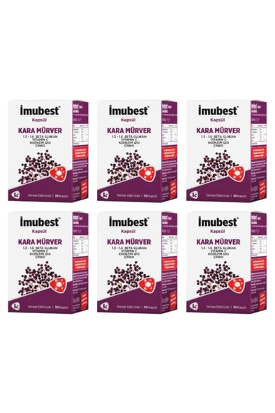 İmubest Kara Mürver 30 Kapsül 6'Lı PAKET (SKT:02/2028) ürün görseli 1