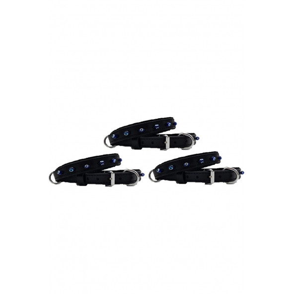 DESİNGSHOP Hakiki Deri Nazar Boncuklu Kedi Tasması Siyah 38cm X 1,5cm Toplam 3 Adet dsg213vw2 ürün görseli 1