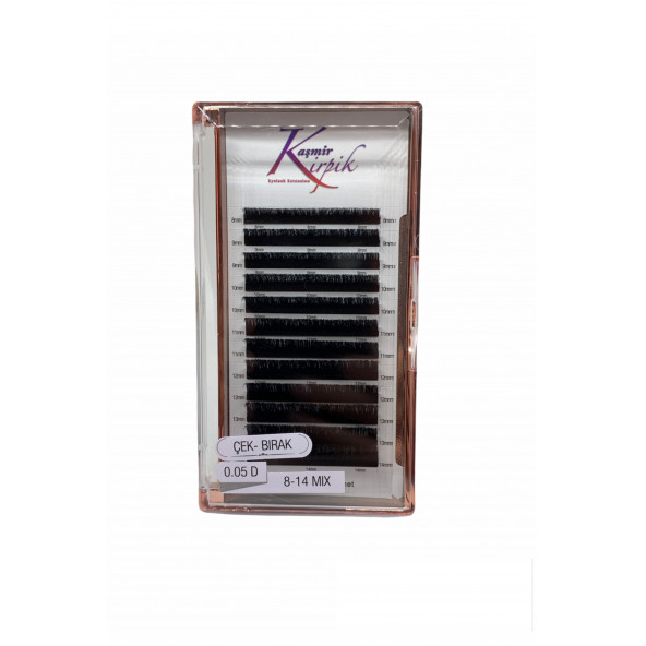 Kaşmir Kirpik Çek- BIRAK D Kıvrım 0.05 mm Mix Boy kirpik ürün görseli 1