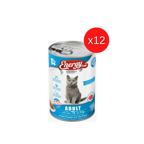 ENERGY TON BALIKLI YETİŞKİN ISLAK KEDİ MAMASI KONSERVE 400 GR ürün görseli 1