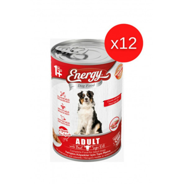ENERGY SIĞIR ETLİ YETİŞKİN ISLAK KÖPEK MAMASI KONSERVE 400 GR ürün görseli 1