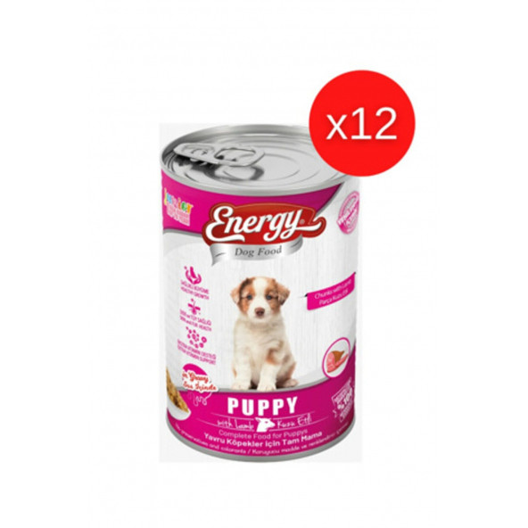 ENERGY KUZU ETLİ YAVRU ISLAK KÖPEK MAMASI KONSERVE 400 GR ürün görseli 1