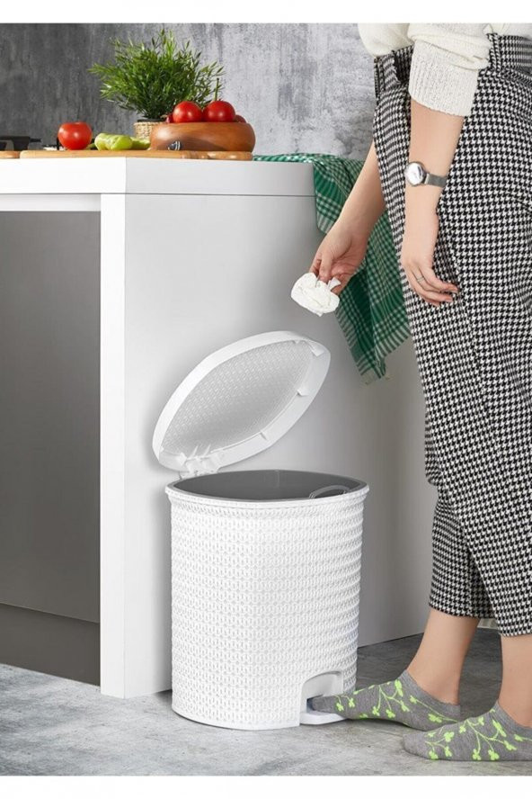 Örme 4 No Pedallı Çöp Kovası 25 Lt - Resim 2