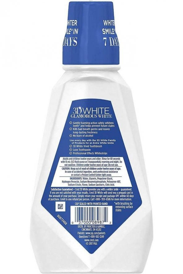 Crest 3D White Glamorous White Gargara 946ML - Resim 2