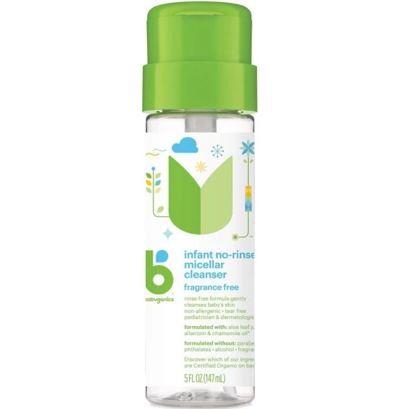 Babyganics Infant No-Rinse Micellar Temizleyici 147ML ürün görseli 1